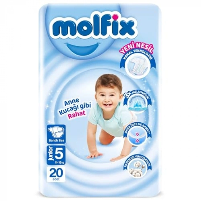 Bantlı Bebek Bezi, Junior 5 Beden 20 Adet