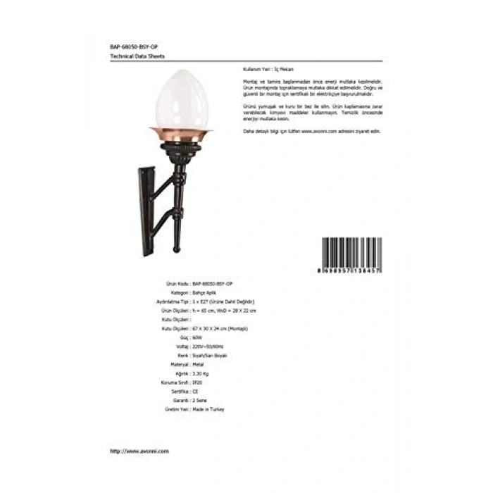 BAP-68050-BSY-OP Bahce Aydinlatmasi