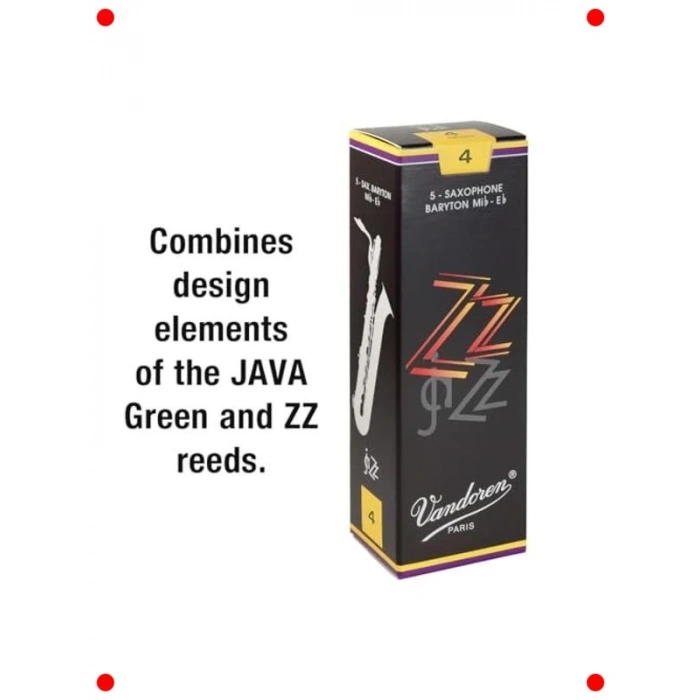 Bariton Saksafon ZZ Kamış, Güç 4, 5li Paket (SR444)