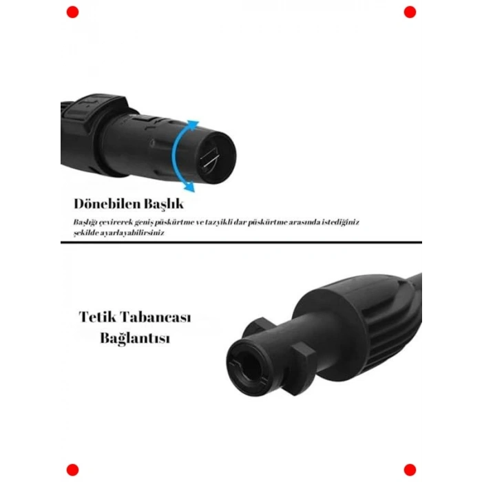 Basınçlı Yıkama Makinesi Tetikli Tabanca ve Nozul Seti