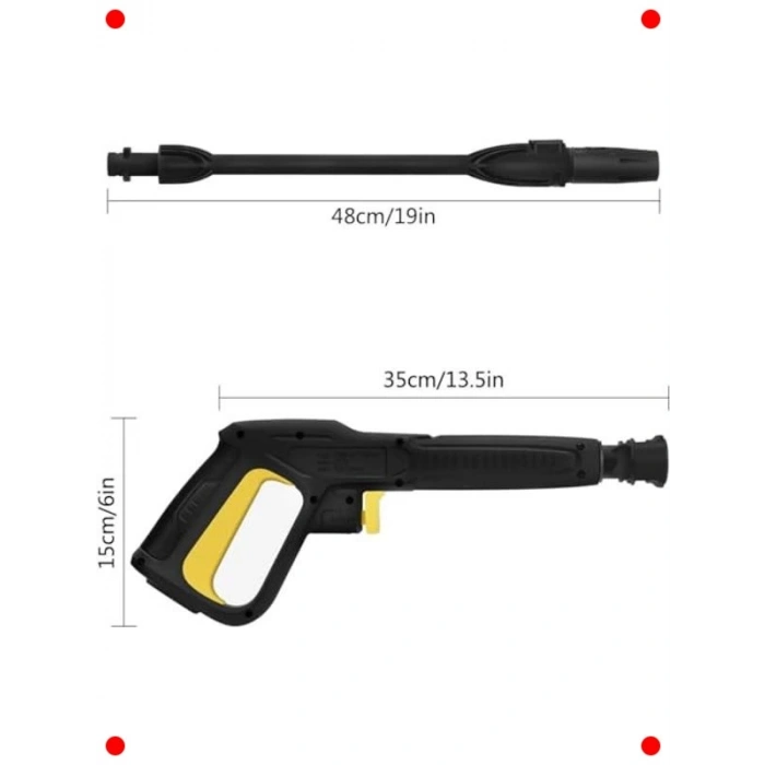 Basınçlı Yıkama Makinesi Tetikli Tabanca ve Nozul Seti