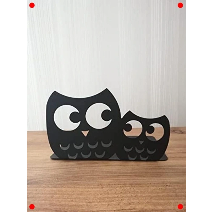 Baykuş Desenli Dekoratif Metal Kitap Tutucu