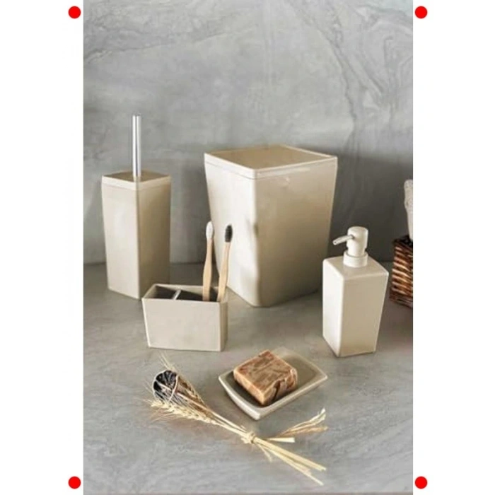 Bej Rengi Dekoratif Banyo Seti