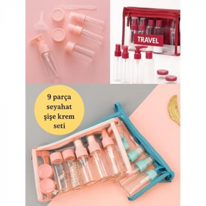 Bej Seyahat Seti, 9 Parça, Uçak Kabin Onaylı