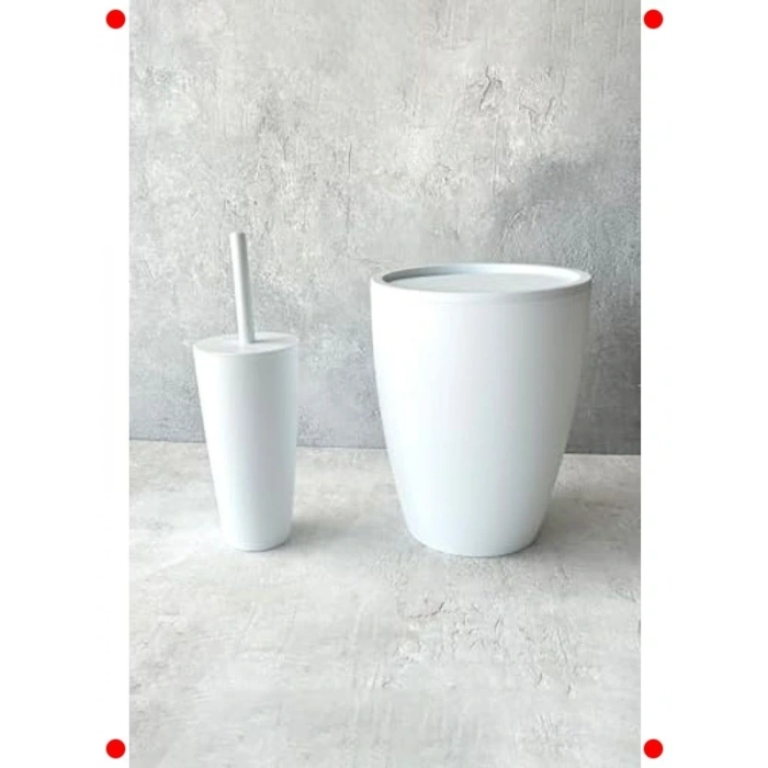 Beyaz 2li Modern Banyo Aksesuar Seti