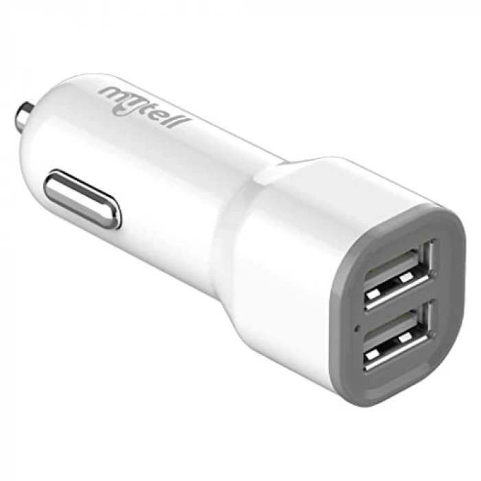 Beyaz 2100 mAh Kapasiteli 2 USBli Araç Şarj Aletleri