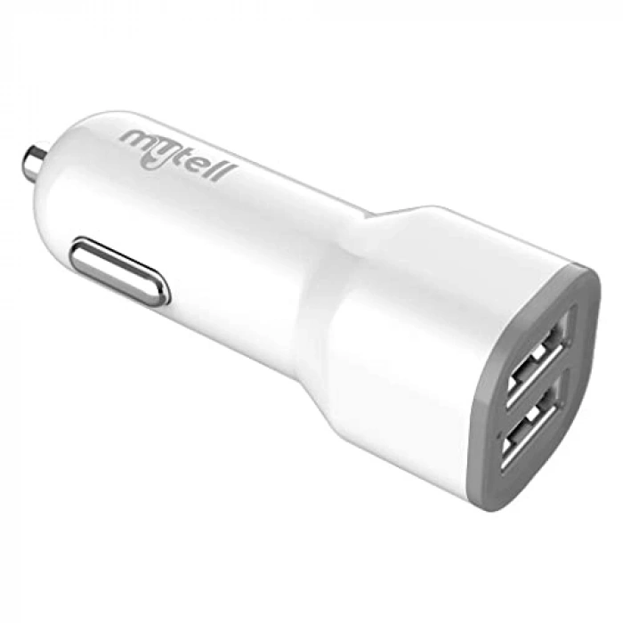 Beyaz 2100 mAh Kapasiteli 2 USBli Araç Şarj Aletleri