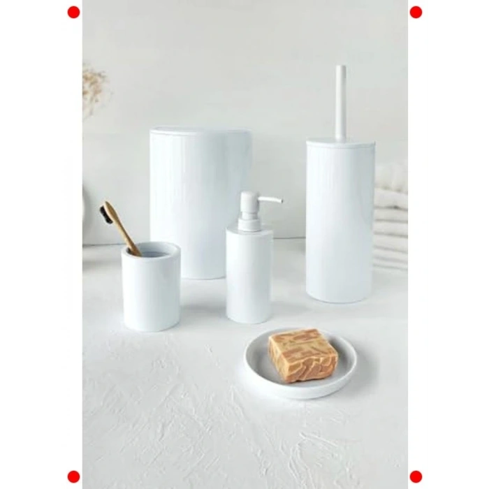 Beyaz 5 Parça Banyo Aksesuar Seti