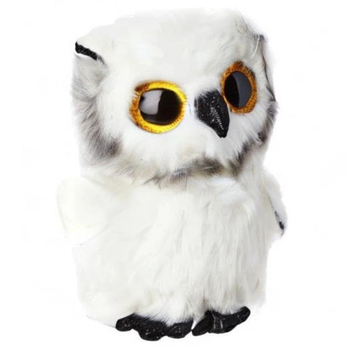 Beyaz Baykuş Peluş Figürü, 15 cm Sevimli Tasarım
