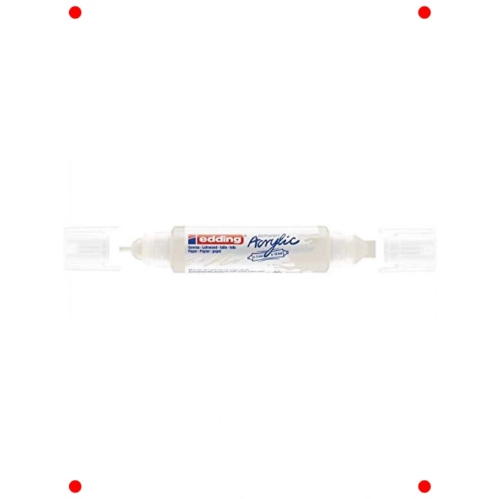 Beyaz Çift Uçlu 3D Akrilik Efekt Kalemi