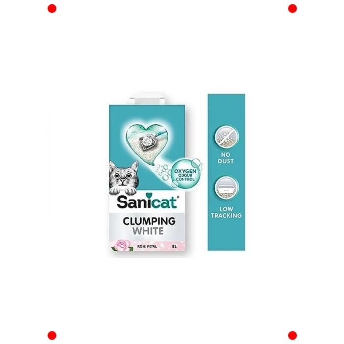 Beyaz Gül Kokulu Topaklanan Kedi Kumu 8 Litre