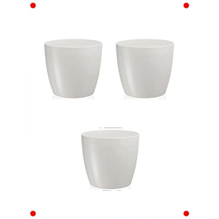 Beyaz İç Mekan Saksı Seti 1.9 Lt (3 Adet)