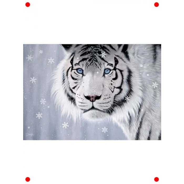 Beyaz Kaplan Temalı Yapboz - 500 Parça Yetişkin Puzzle