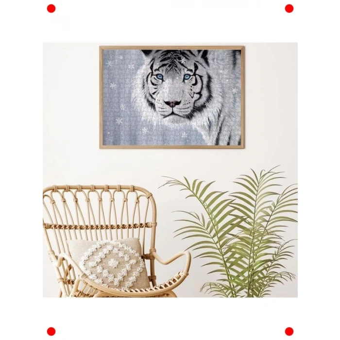 Beyaz Kaplan Temalı Yapboz - 500 Parça Yetişkin Puzzle