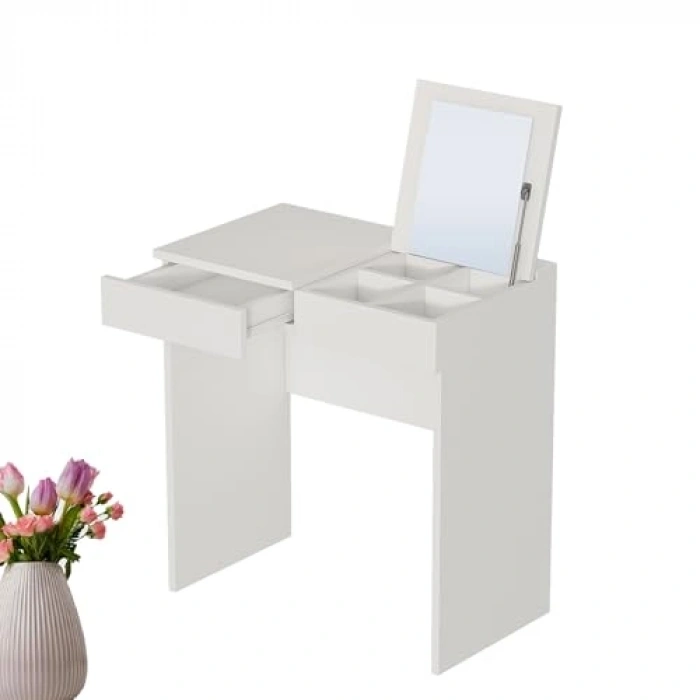 Beyaz Makyaj Masası, 2 Çekmeceli, 70x42 cm