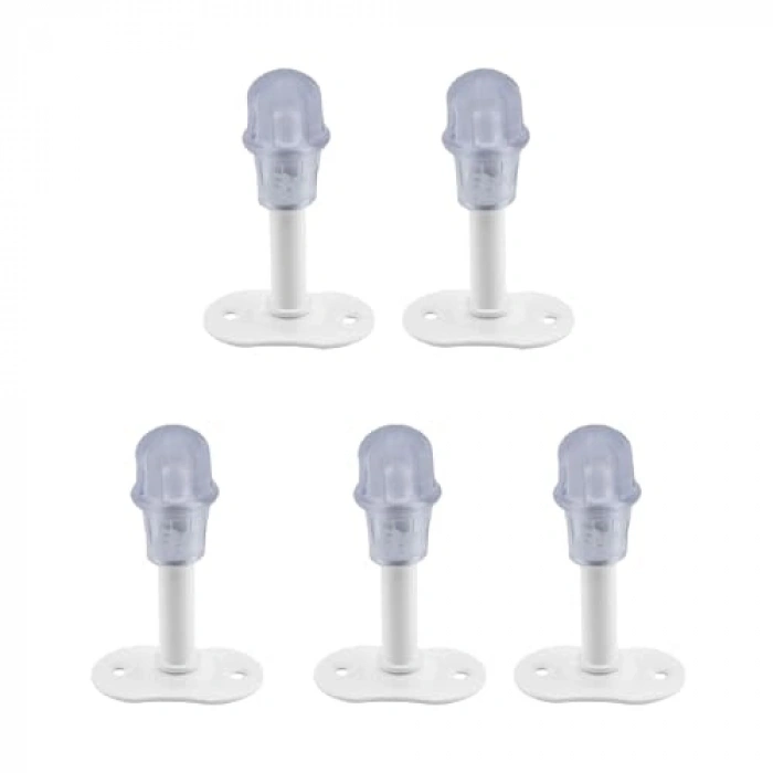 Beyaz Metal Kapı Stoperi, 8 cm, 5 Adet