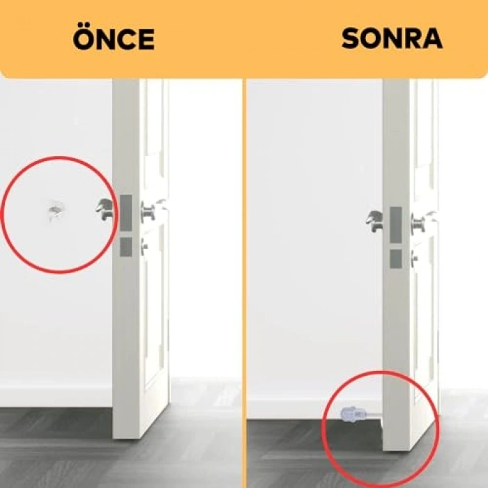 Beyaz Metal Kapı Stoperi, 8 cm, 5 Adet