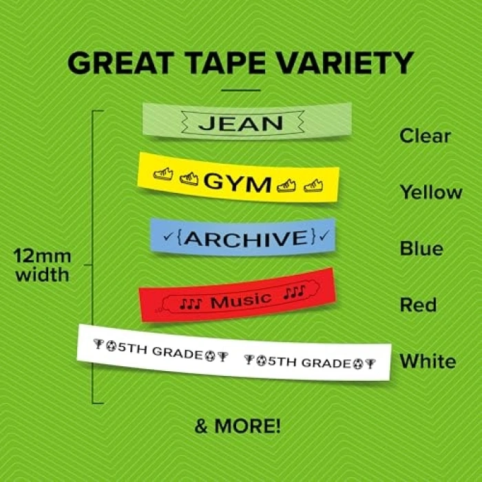 Beyaz Plastik Etiket Şeridi, 12 mm x 4 mt