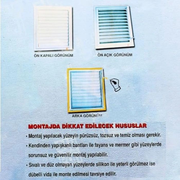 Beyaz Plastik Havalandırma Menfezi - 55x55 cm