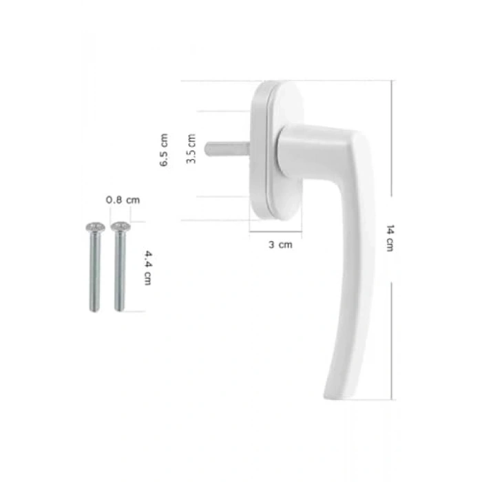 Beyaz Pvc Pimapen Pencere Kolu, 2 Adet