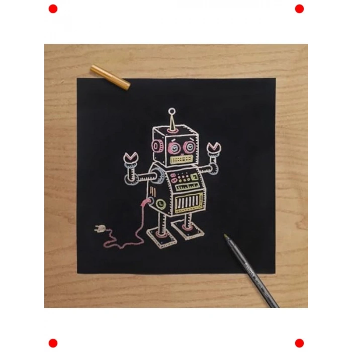 Beyaz Renkli Kalın Boya Kalemi