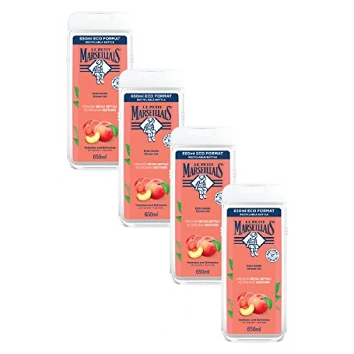 Beyaz Şeftali ve Nektarin Aromalı Duş Jeli, 4 x 650 ml