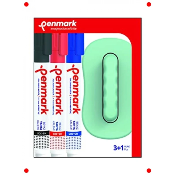 Beyaz Tahta Kalemi 3lü Set ve Silgi