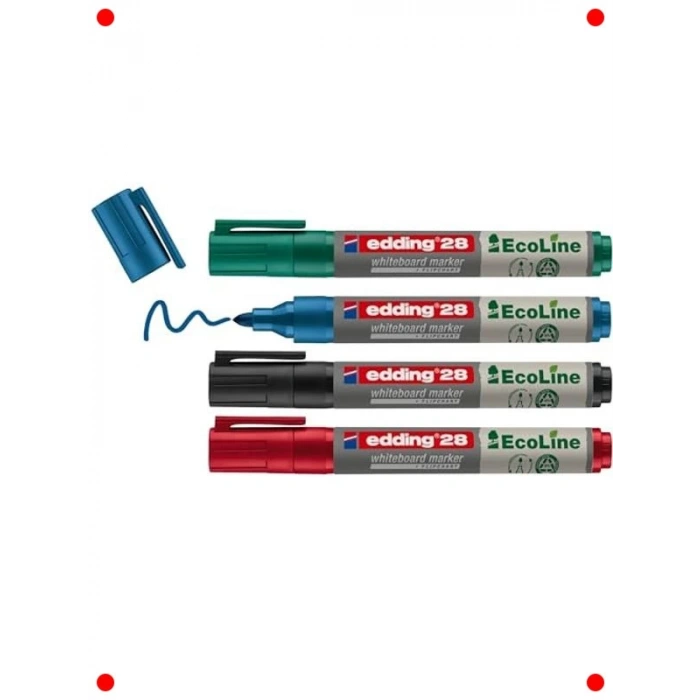 Beyaz Tahta Kalemi Seti, 4lü, Karışık Renkler