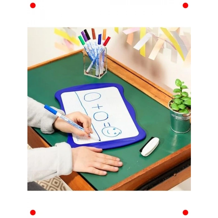 Beyaz Tahta Seti: Tahta, Silecek ve 8 Marker
