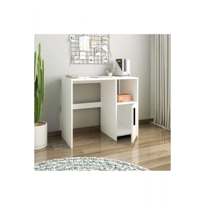 Beyaz Tasarımlı Kapaklı Çalışma Masası, Ergonomik Kullanım