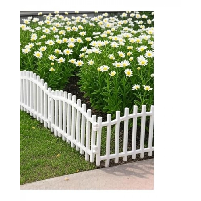 Beyaz Yüksek Plastik Bahçe Çit, Çift Yönlü Dektif