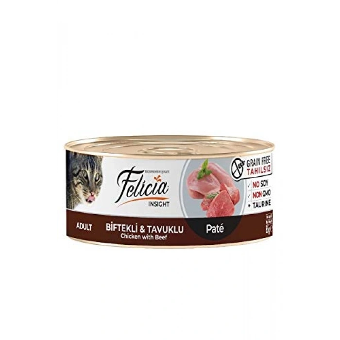 Biftekli ve Tavuklu Yaş Kedi Maması, 85 g