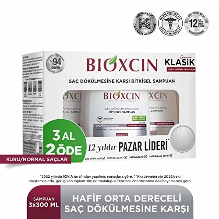 Bitkisel Kuru ve Normal Saçlar İçin Şampuan 900 ml