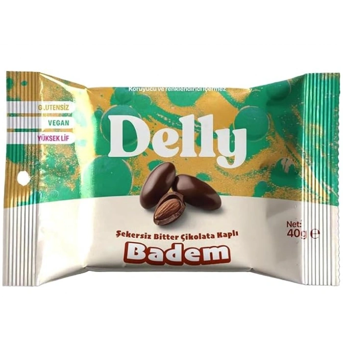 Bitter Çikolata ile Kaplı Şekersiz Badem Atıştırmalığı