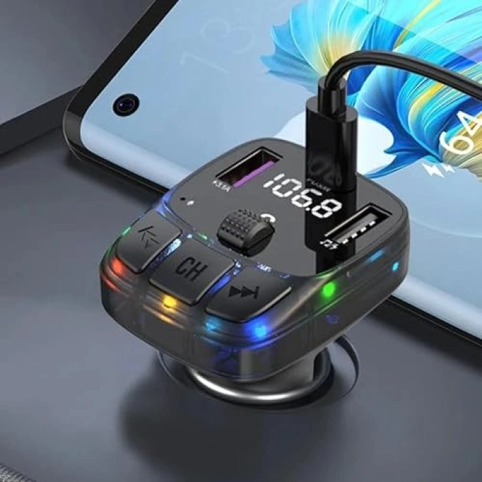 Bluetooth Araç Kiti FM Transmitter ve Hızlı Şarj