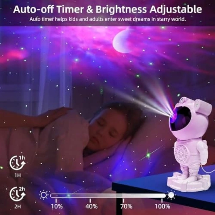Bluetooth Kontrollü Astronot Gece Lambası, Uzay Temalı 12cm x 22cm
