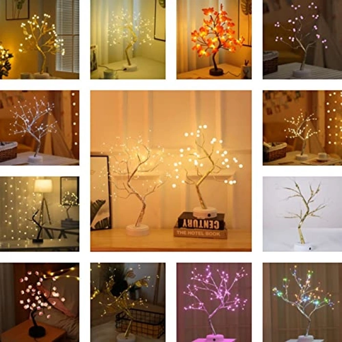Bonsai Tasarımlı Led Gece Lambası, Dokunmatik ve Bükülebilir
