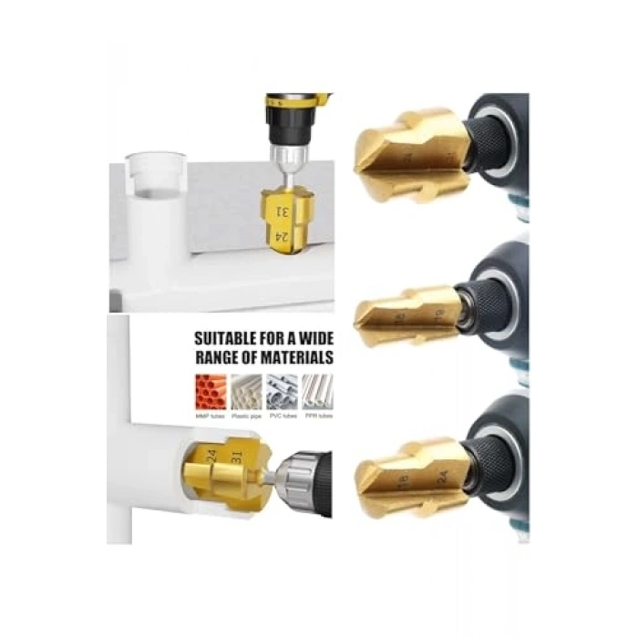 Boru Onarımı için Pvc Rayba Matkap Ucu Seti - 3 Boy