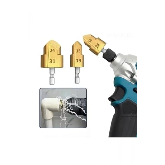 Boru Onarımı için Pvc Rayba Matkap Ucu Seti - 3 Boy