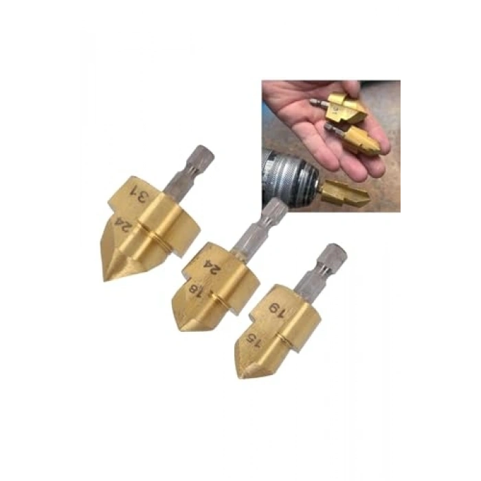 Boru Onarımı için Pvc Rayba Matkap Ucu Seti - 3 Boy