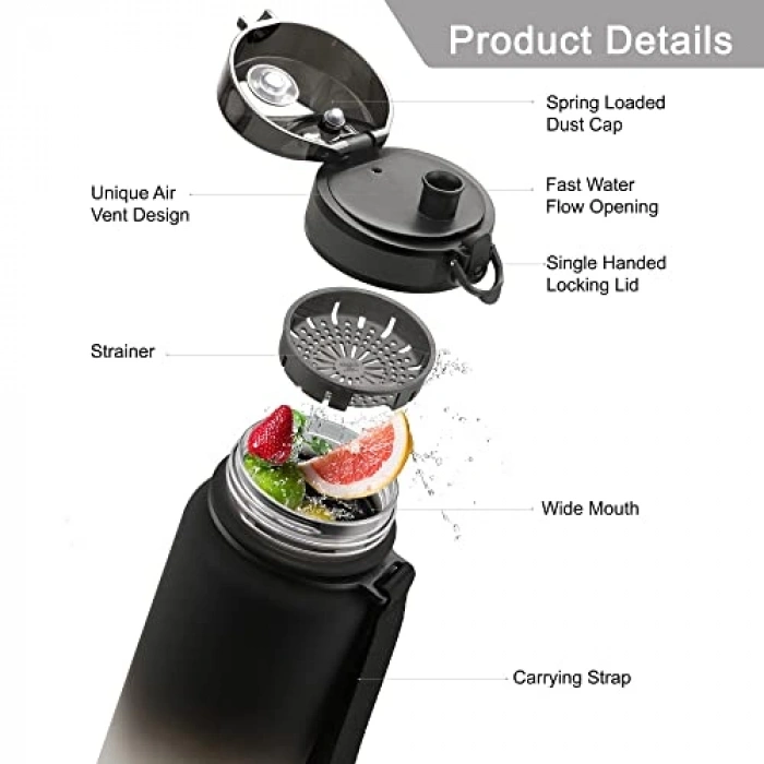 BPA İçermeyen 500ml/800ml/1000ml Su Şişeleri, Sızdırmaz