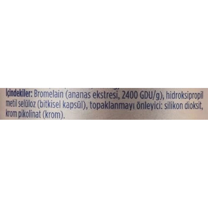 Bromelain ve Krom Pikolinat Desteği 60 Kapsül