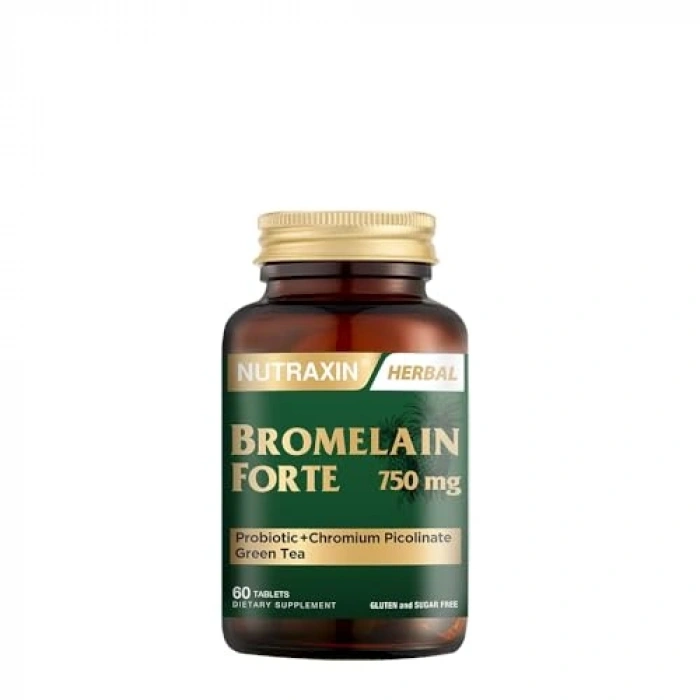 Bromelain ve Yeşil Çay İçeren Sindirim Destek Tableti, 60 Tablet