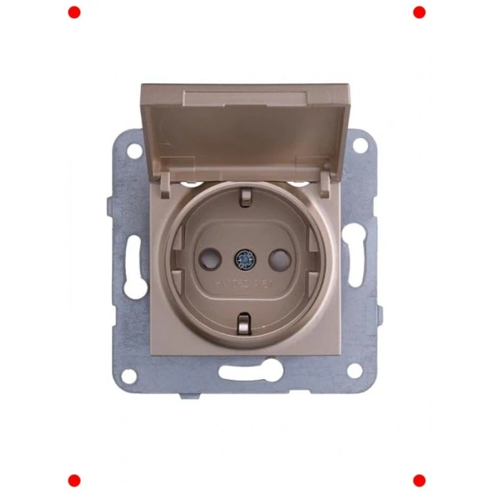 Bronz Kapaklı Topraklı Priz