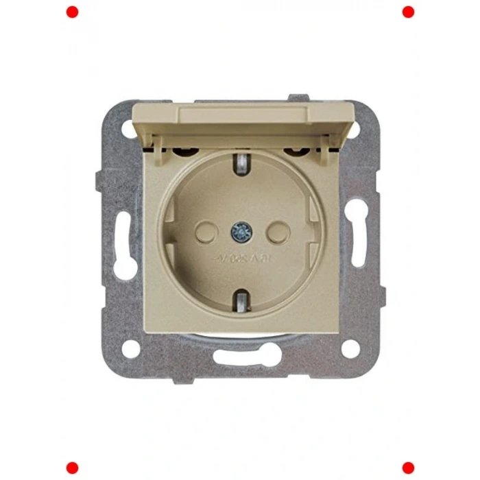 Bronz Topraklı Priz - Çocuk Korumalı