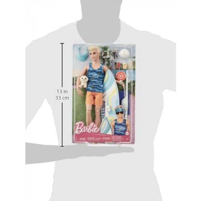 Bükülebilir Sarışın Barbie ve Plaj Temalı Aksesuar Seti