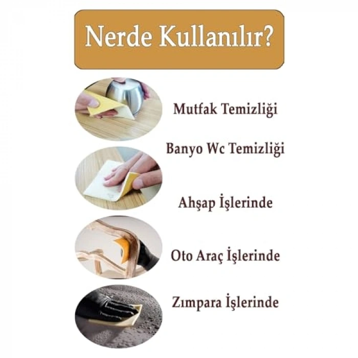 Bulaşık Süngeri Bant - Ahşap Sünger Zımpara, 5 Metre