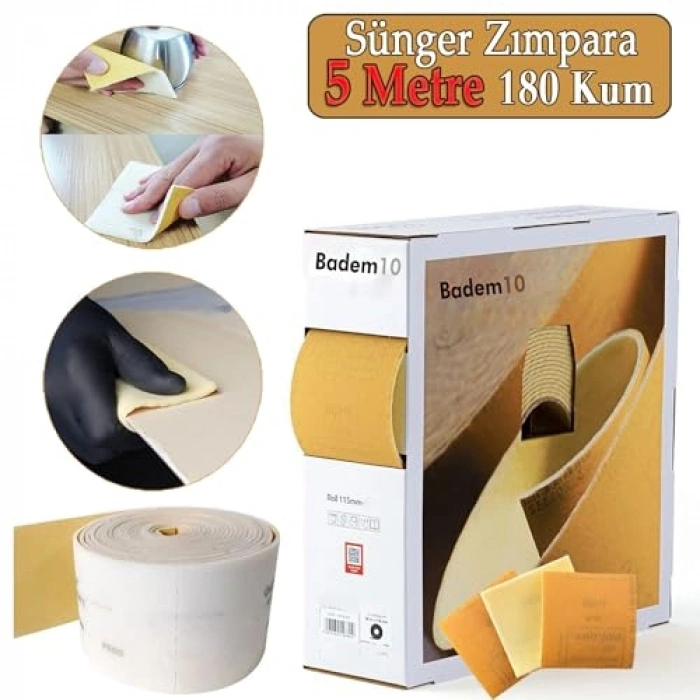 Bulaşık Süngeri Bant - Ahşap Sünger Zımpara, 5 Metre