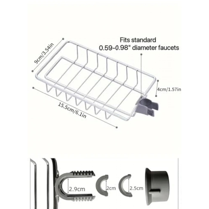 Bulaşık Süngeri Organizeri, Ayarlı Musluk Yanı