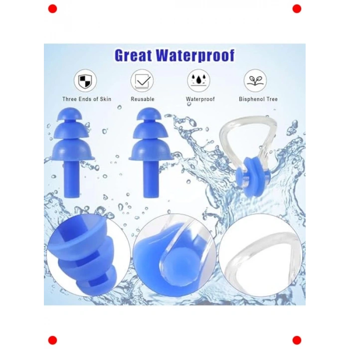 Burun Klipsi ve Kulak Tıkacı Seti - Su Sporları